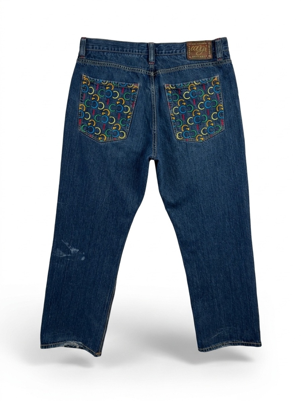 Vintage Y2K COOGI Baggy Jeans Embroidered Rainbow Seam Men's 42x32 (Tag 42x35)